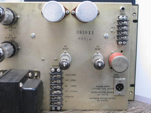 ALTEC 1568A 1台　EL34プッシュプル　アルテック　動作品　 ALTEC アルテック 1568A モノラルアンプ