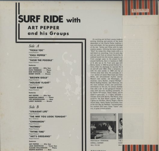 SURF RIDE WITH ART PEPPER ART PEPPER 中古オーディオ 高価買取・販売 ハイファイ堂