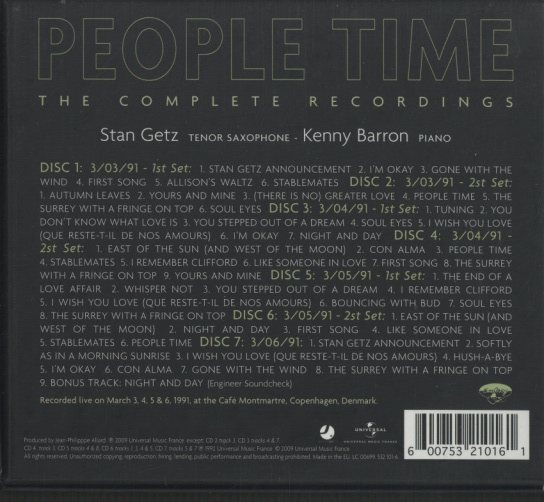PEOPLE TIME〜THE COMPLETE RECORDINGS〜/STAN GETZ STAN GETZ - 中古
