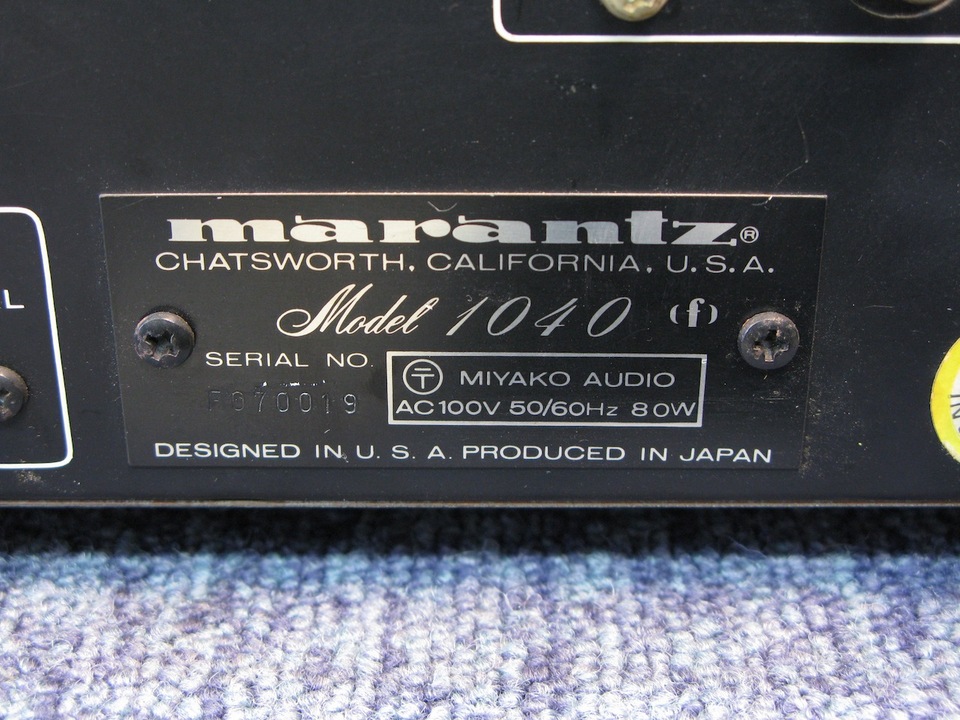 MODEL 1040 marantz - 中古オーディオ 高価買取・販売 ハイファイ堂