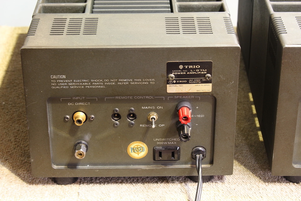 TRIO トリオ　L-07M アンプ モノラルアンプ　パワーアンプ 2台セット TRIO L-07MIIの仕様 トリオ