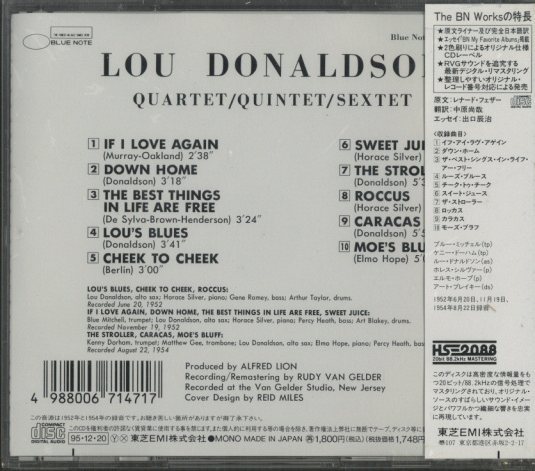 Creative Source & Lou Donaldson シングル盤 Lou Donaldson – Quartet / Quintet / Sextet | Releases | Discogs