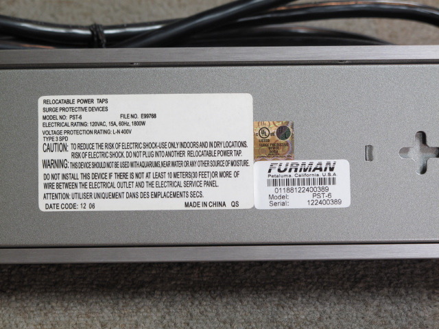 FURMAN hr-6 本体のみ Yahoo!オークション -「furman hr-6」の落札相場・落札価格