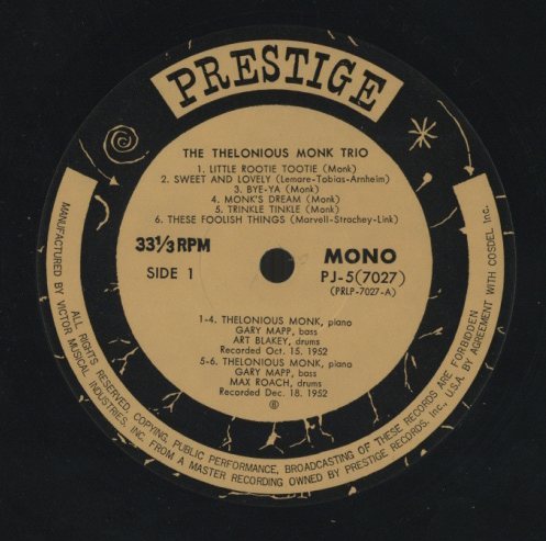 THELONIOUS MONK 完全版レコード THELONIOUS MONK - MONK/ US Reissue Sealed LP - パラダイス