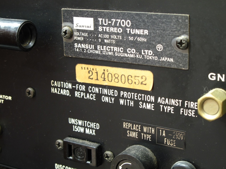 価格応相談★SANSUI TU-7700 チューナー SANSUI TU-7700の仕様 サンスイ