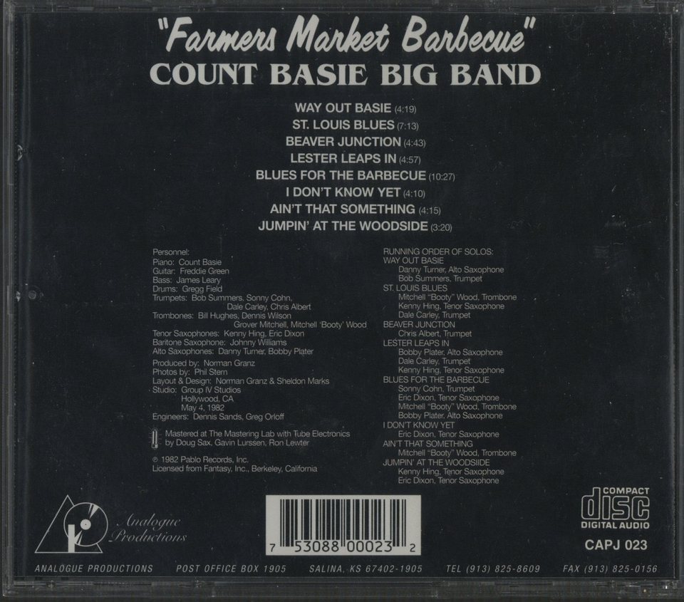FARMERS MARKET BARBECUE/COUNT BASIE COUNT BASIE - 中古オーディオ