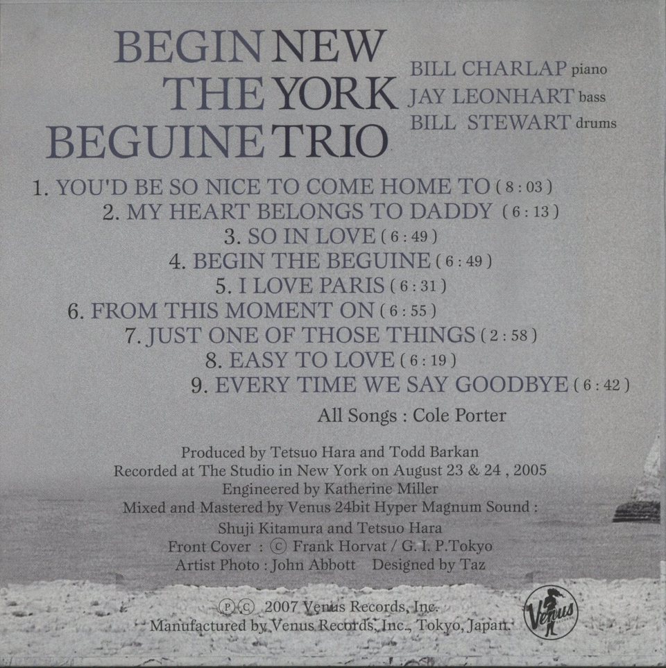 BEGIN THE BEGUINE/NEW YORK TRIO NEW YORK TRIO - 中古オーディオ