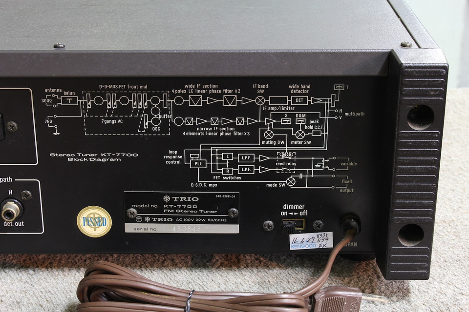 【TRIO トリオ KT-7700/中古 FM専用チューナー 】通電確認済 TRIO トリオ FMチューナー KT-7700 - メルカリ