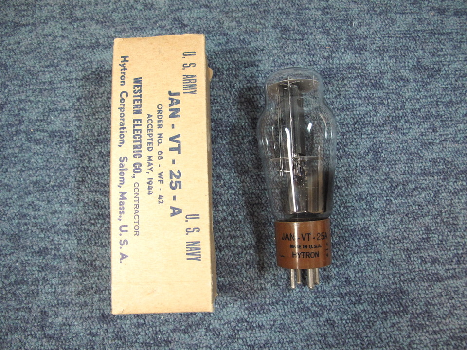 HYTRON VT25A 茶ベース、made by Hytron for Western Electric な球で
