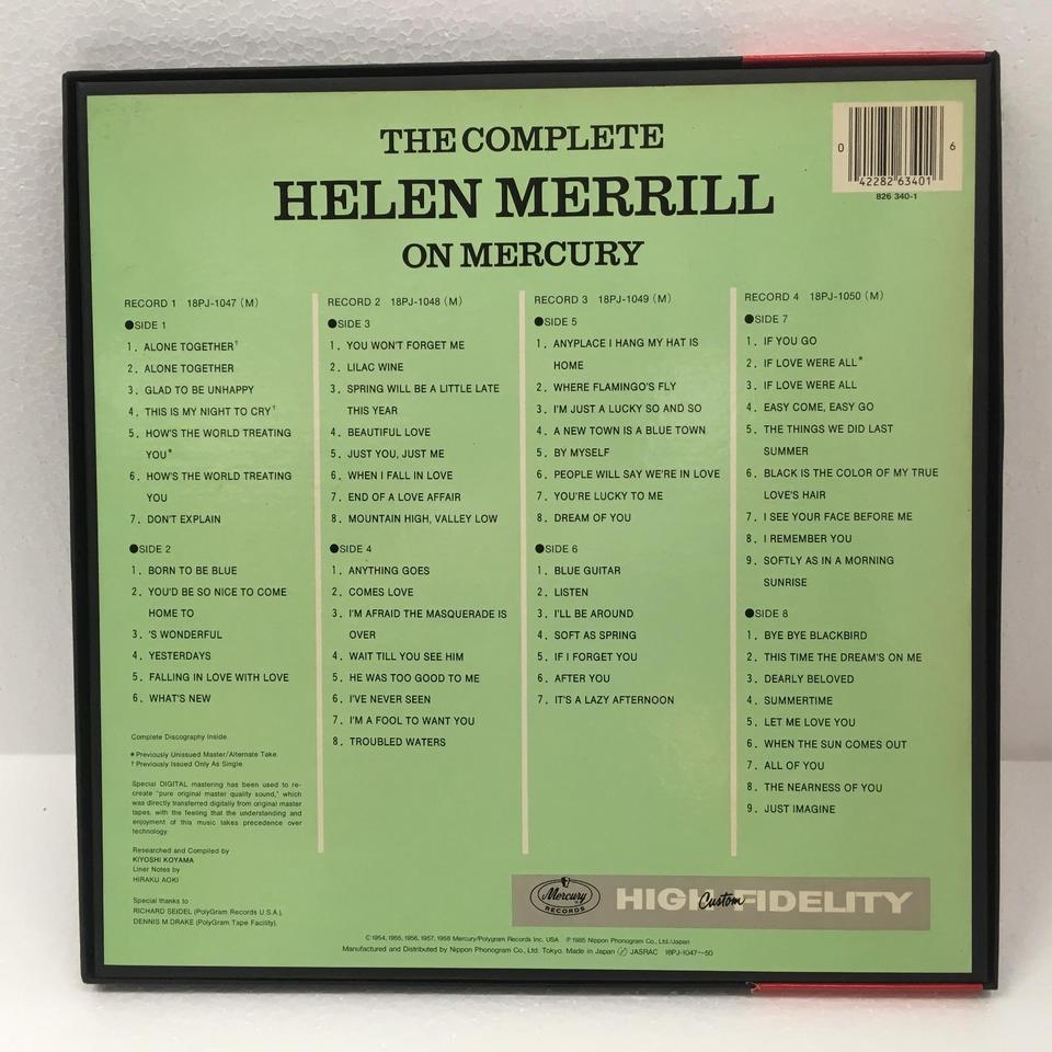 その他 4LP Helen Merrill Complete Helen Merrill On Mercur 18PJ104750 MERCURY Japan /00900 美盤！日本盤4LP BOX帯付き！Helen Merrill / The Complete～On