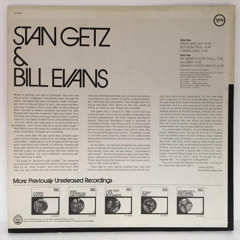 BILL EVANS & STAN GETZ BILL EVANS - 中古オーディオ 高価買取