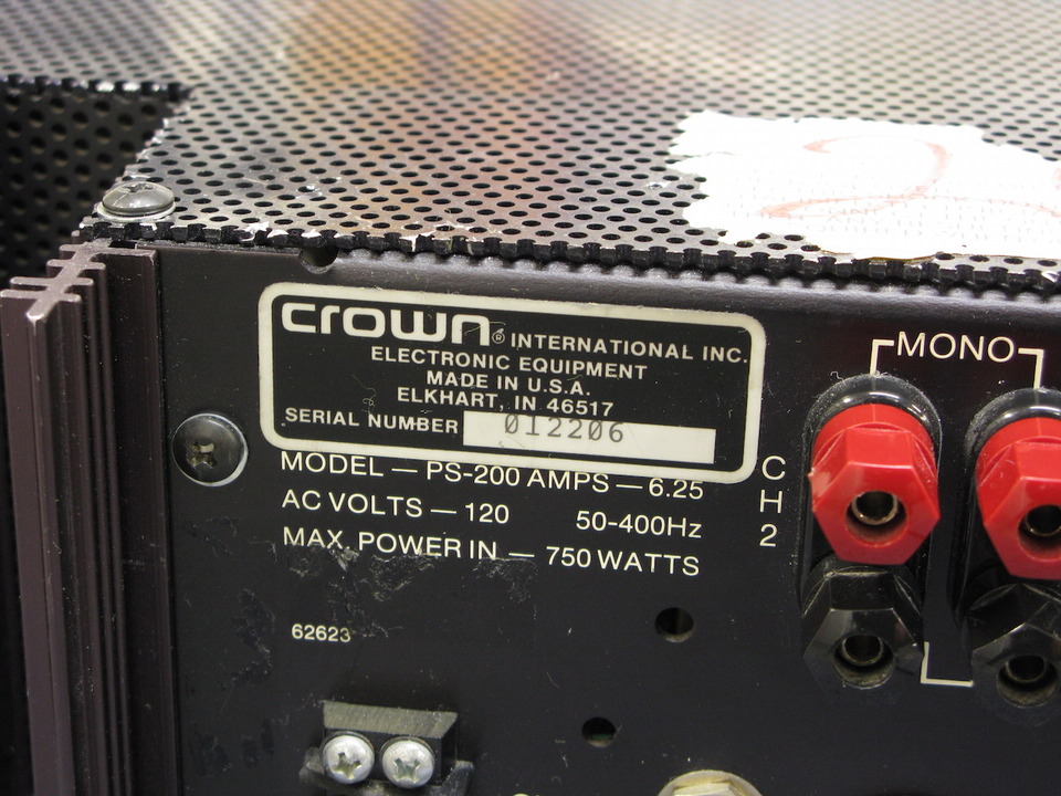 CROWN　PS-200 クラウン CROWN パワーアンプ PS-200の修理 ーその1ー - TomのブログⅡ