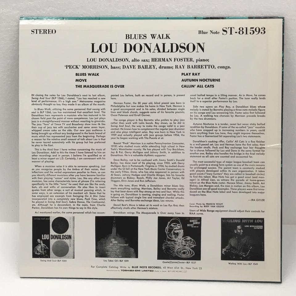 BLUES WALK/LOU DONALDSON LOU DONALDSON - 中古オーディオ 高価買取
