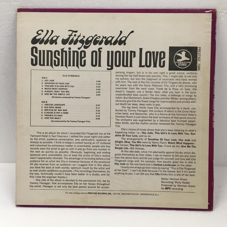 SUNSHINE OF YOUR LOVE/ELLA FITZGERALD - HiFi-Do McIntosh/JBL/audio