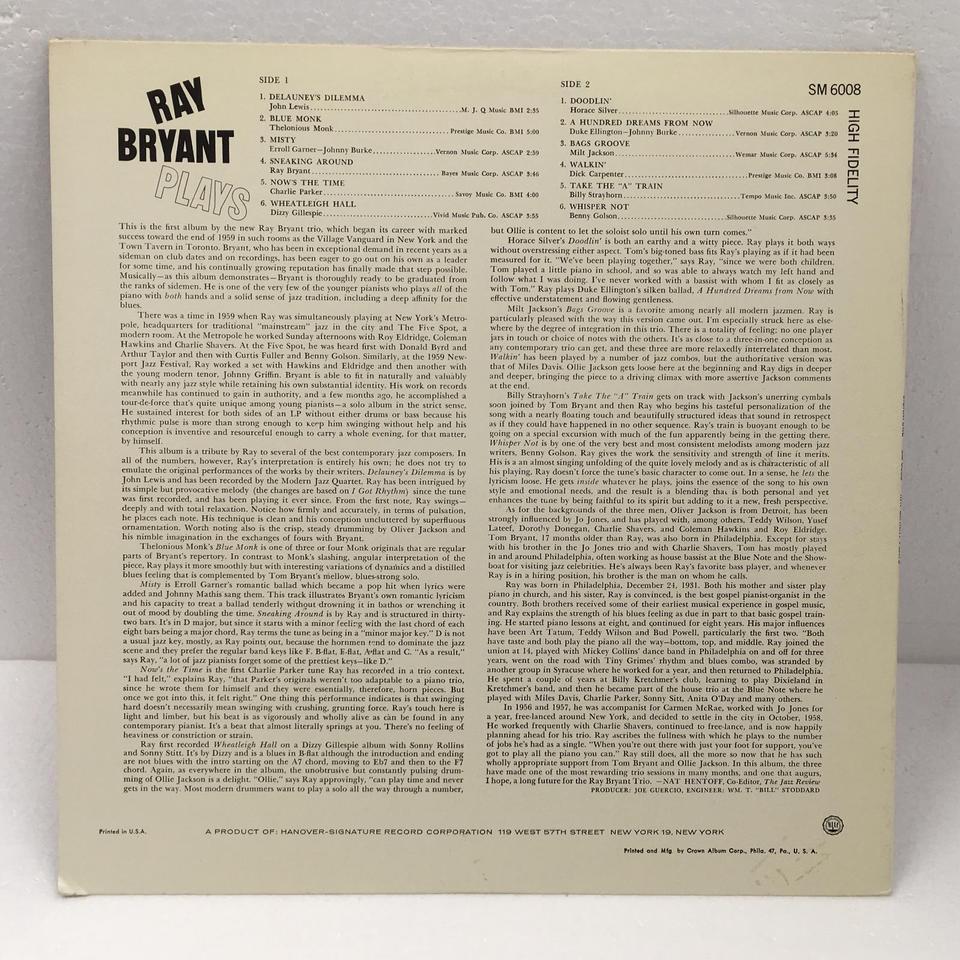 RAY BRYANT PLAYS RAY BRYANT - 中古オーディオ 高価買取・販売