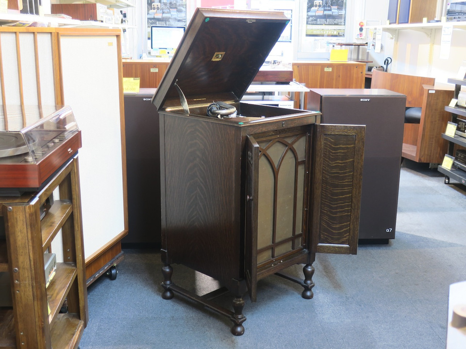 博物館級】英 HMV 162 蓄音機 整備済み完動品 ビンテージ家材