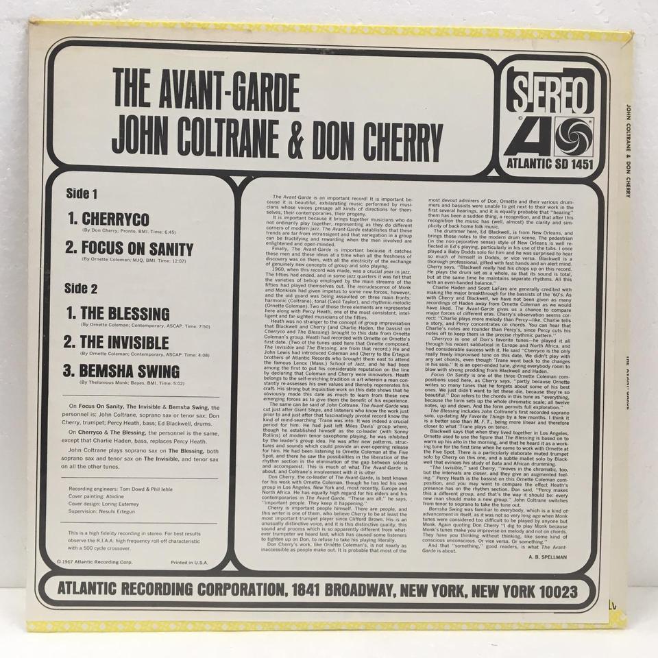 THE AVANT-GARDE/JOHN COLTRANE & DON CHERRY JOHN COLTRANE/DON