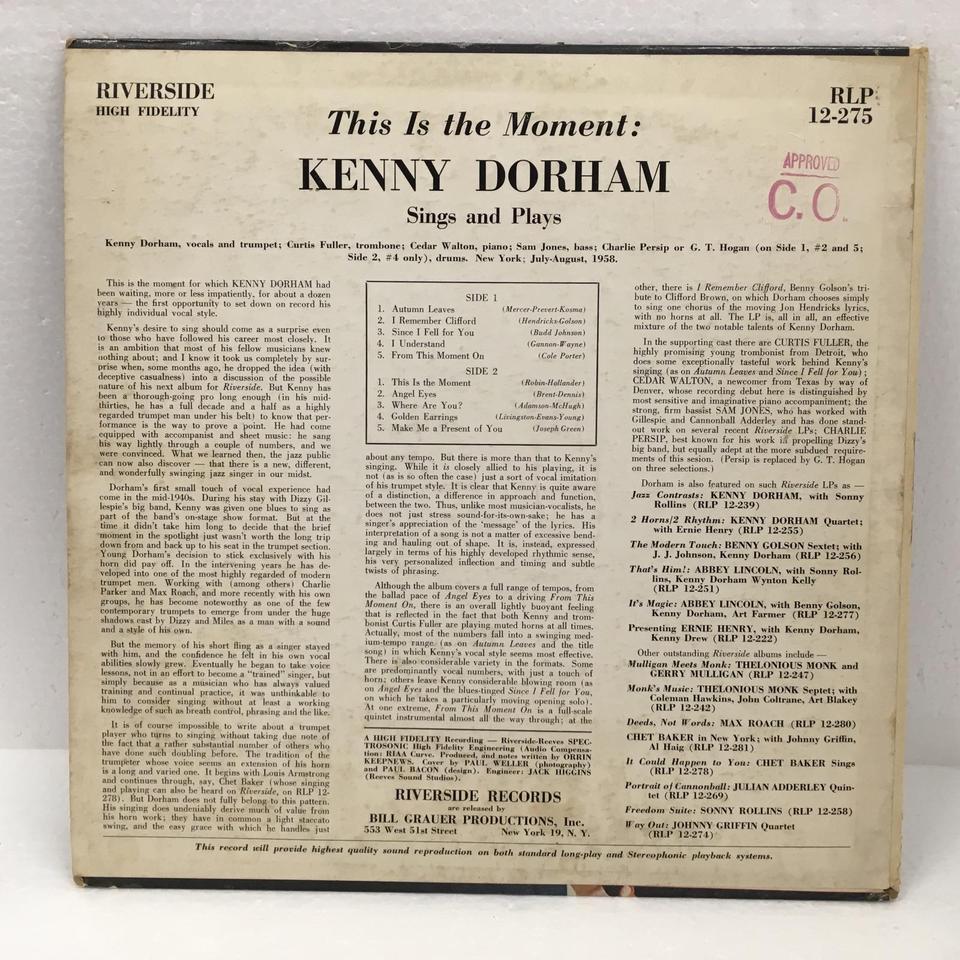 THIS IS THE MOMENT!/KENNY DORHAM KENNY DORHAM - 中古オーディオ