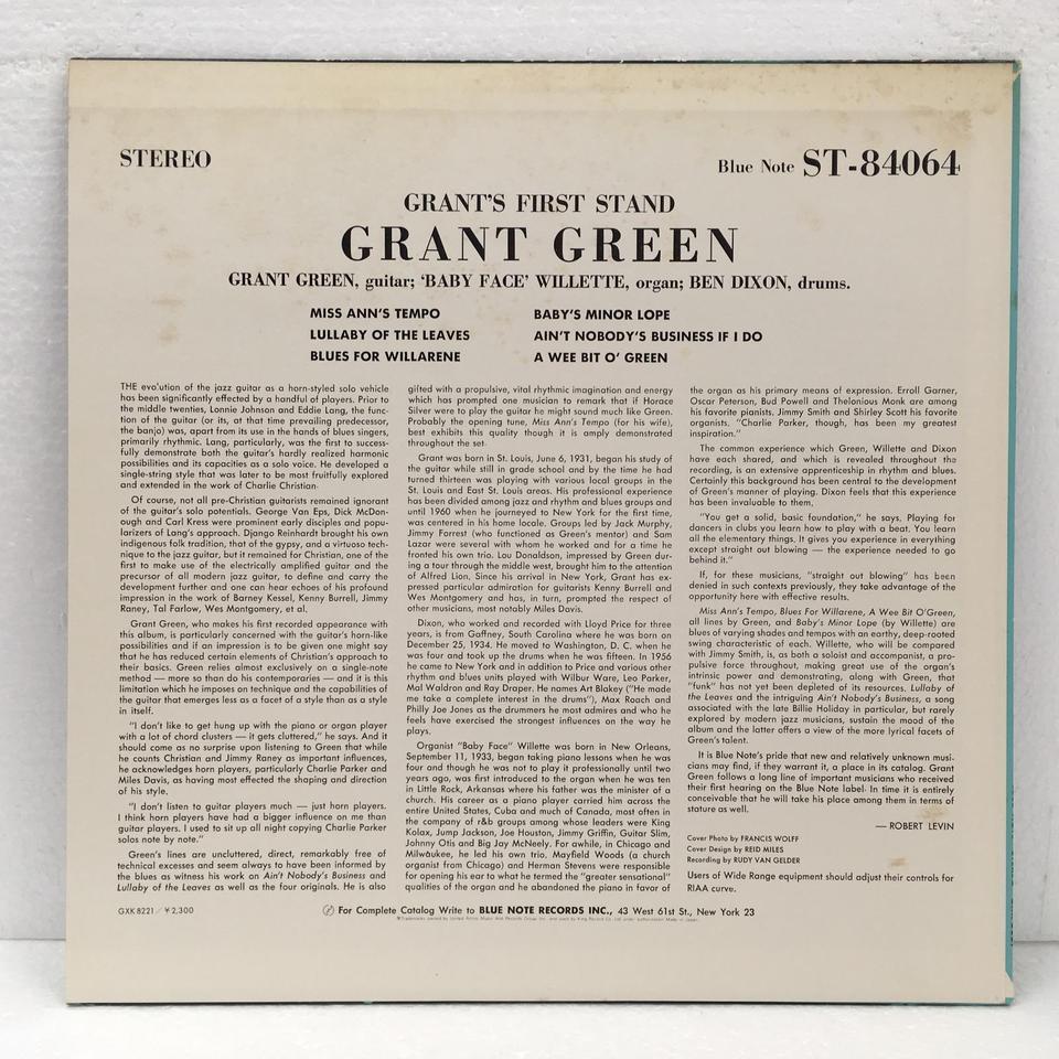 GRANT'S FIRST STAND/GRANT GREEN GRANT GREEN - 中古オーディオ 高価