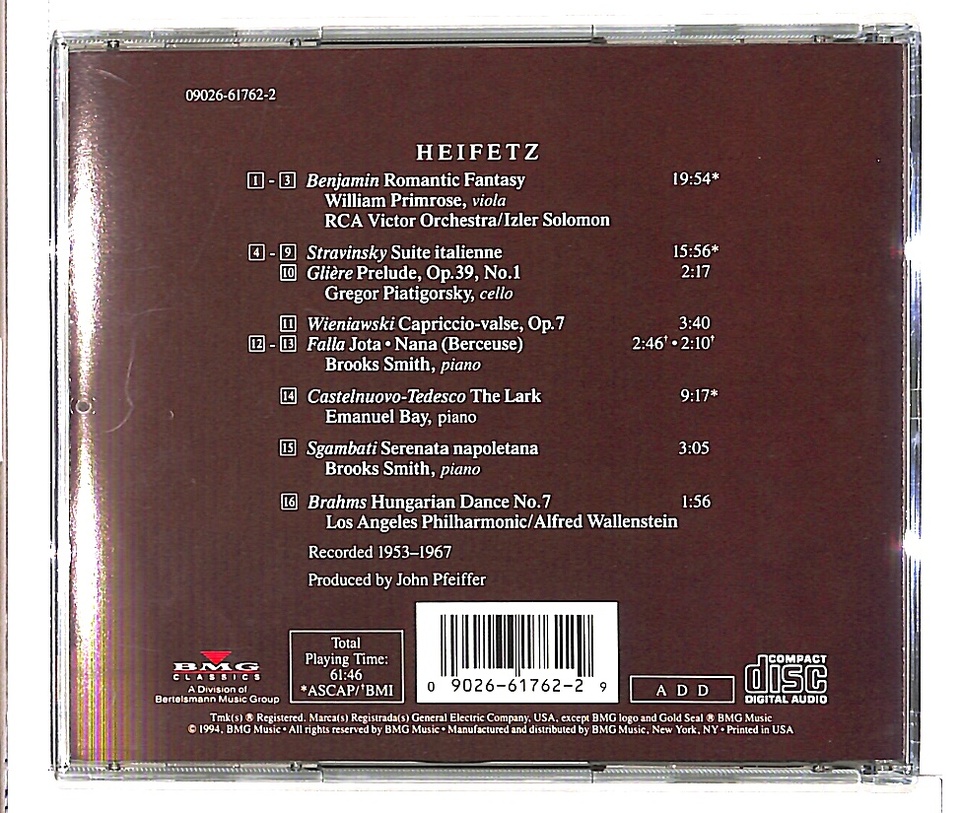 HEIFETZ COLLECTION VOL.31/JASCHA HEIFETZ - HiFi-Do McIntosh/JBL