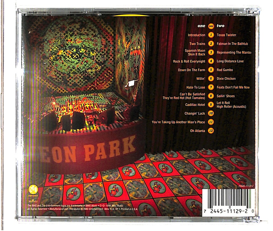 LIVE FROM NEON PARK/LITTLE FEAT LITTLE FEAT - 中古オーディオ 高価