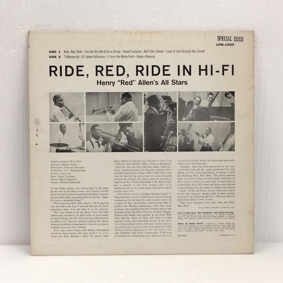 RIDE, RED, RIDE IN HI-FI/HENRY “RED” ALLEN RED ALLEN - 中古オーディオ 高価買取・販売 ...