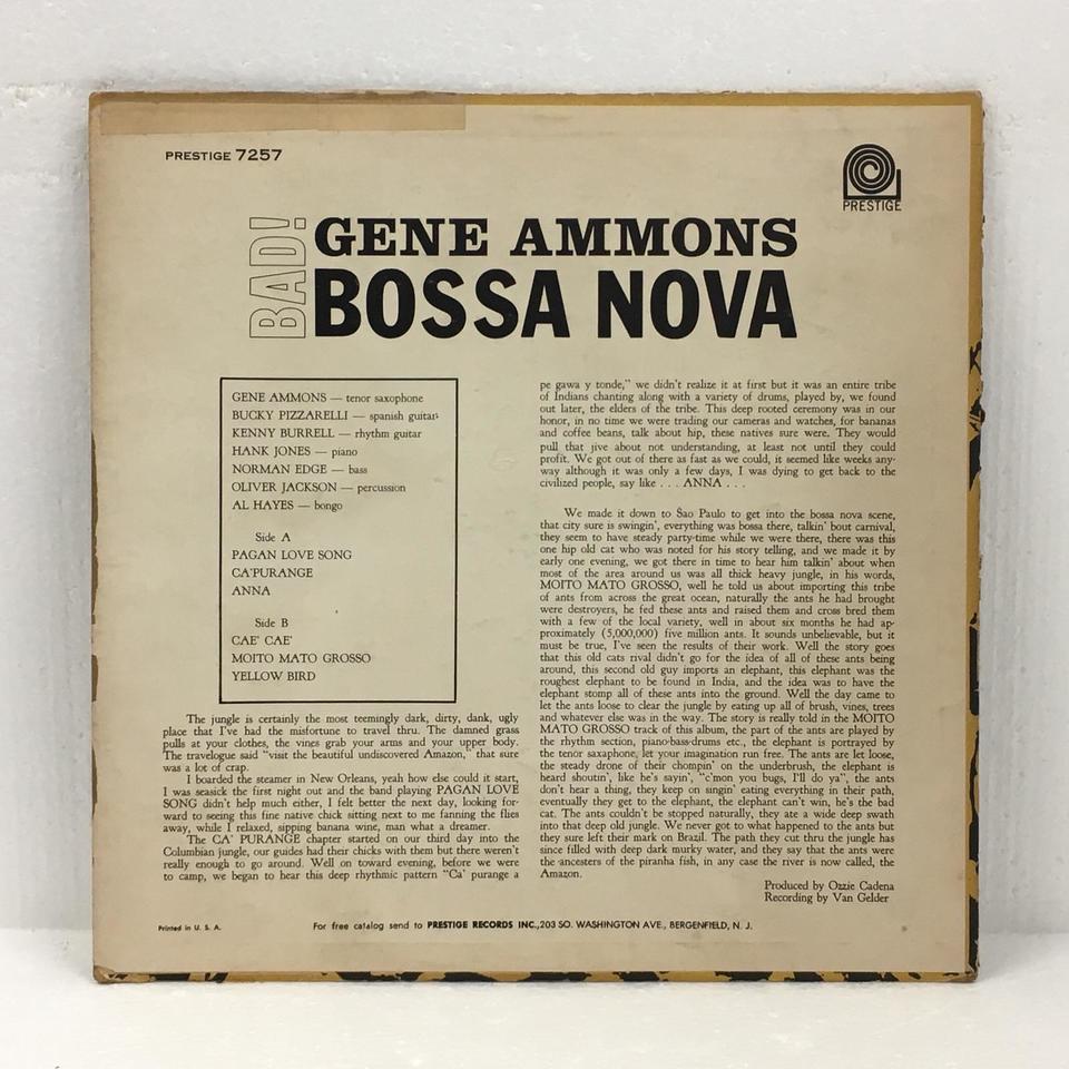 BAD! BOSSA NOVA/GENE AMMONS GENE AMMONS - 中古オーディオ 高価買取