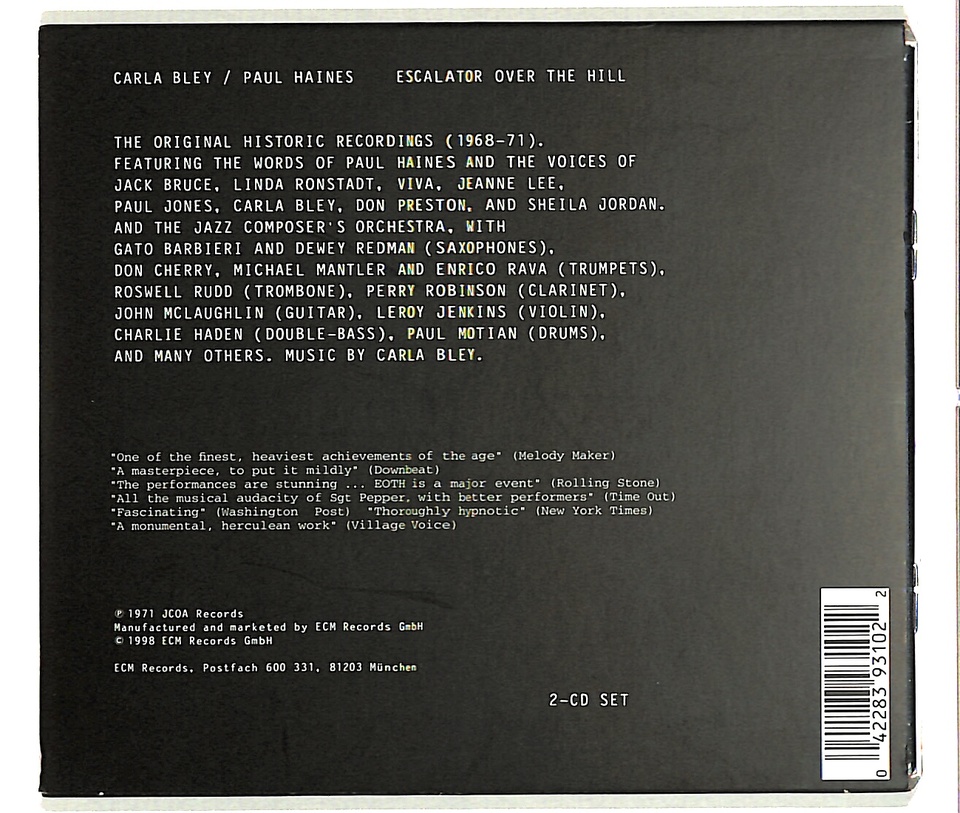 ESCALATOR OVER THE HILL/CARLA BLEY & PAUL HAINES CARLA BLEY & PAUL 