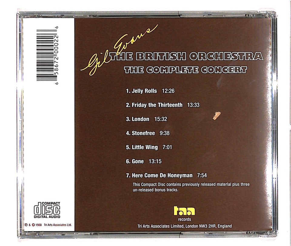 オリジナル盤！ Gil Evans / Synthetic Evans THE BRITISH ORCHESTRA THE COMPLETE CONCERT/GIL EVANS GIL