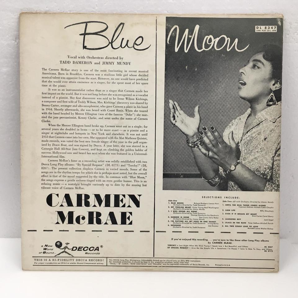 BLUE MOON/CARMEN McRAE CARMEN McRAE - 中古オーディオ 高価買取