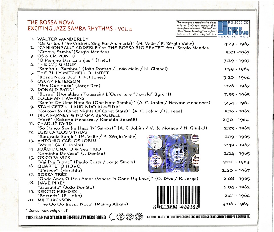 洋楽 bossa nova exciting jazz vol.1 LP ボサノヴァ・エキサイティングジャズ BOSSA NOVA EXCITING JAZZ
