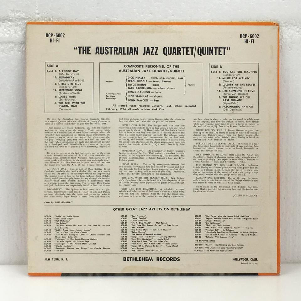 THE AUSTRALIAN JAZZ QUARTET/QUINTET THE AUSTRALIAN JAZZ QUARTET/QUINTET