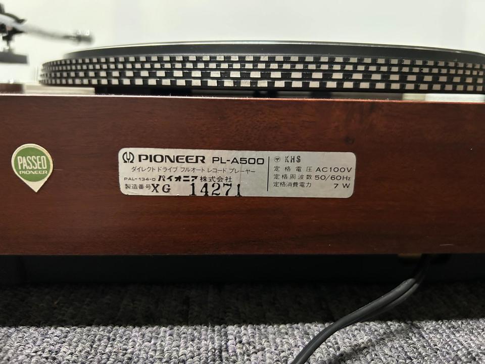 パイオニア ターンテーブル レコードプレーヤー PL-A500S PL-A500