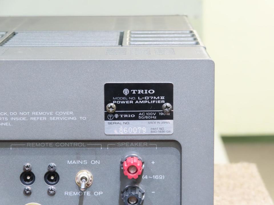 TRIO パワーアンプ L-07M2 L-07M2 TRIO - HiFi-Do McIntosh/JBL/audio-technica/Jeff Rowland