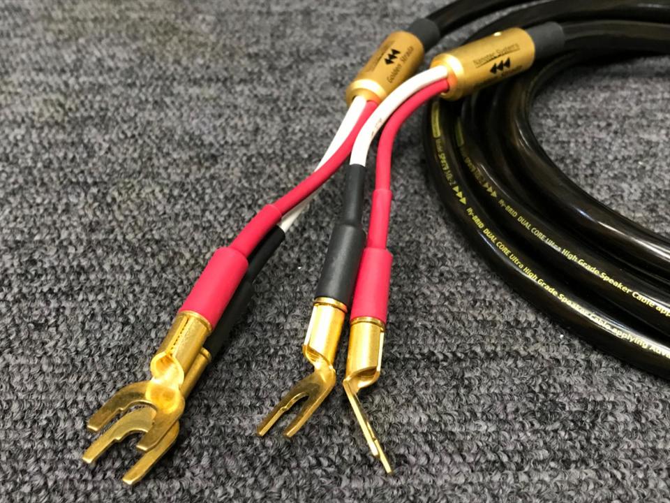 ナノテクGolden Strada #19スピーカーケーブル 黒約1.9m✖️2 ナノテクGolden Strada #19スピーカーケーブル 黒約1.9m✖️2