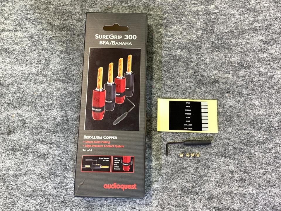 AudioQuest SureGrip 300 BFA バナナプラグ4本箱付 Amazon | AudioQuest SureGrip 300 バナナスピーカーコネクター 標準