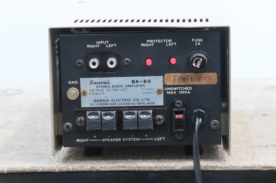 Sansui BA-60 パワーアンプ SANSUI BA-60パワーアンプ 山水アンプ音出しOK - メルカリ