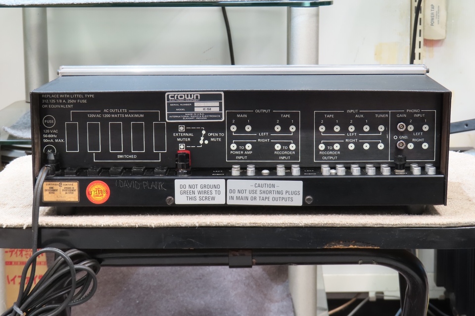 ■■美品　Crown IC150　クラウン プリアンプ　マッキントッシュ　JBL IC-150 CROWN - HiFi-Do McIntosh/JBL/audio-technica/Jeff Rowland